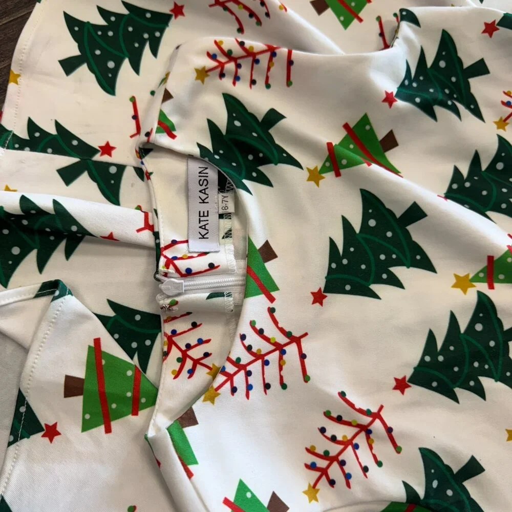 Kids Christmas Tree Formal Dress - Picture 3 of 3